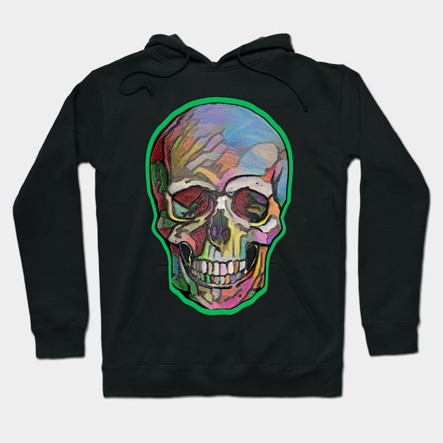 The Happy Skull (Green) Hoodie by Diego-t